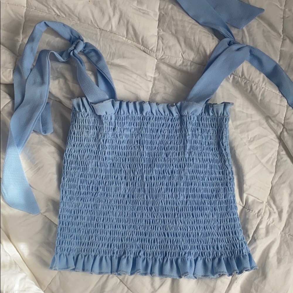 Blue tie top